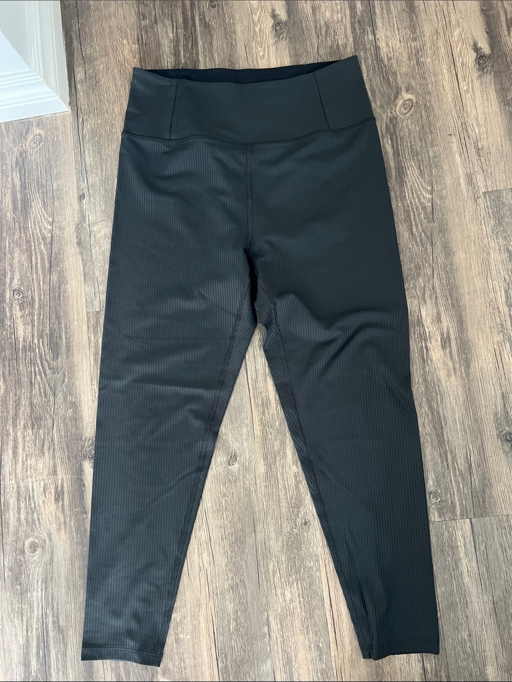 girlfriend collective Black Ribbed High-Waist Leggings
